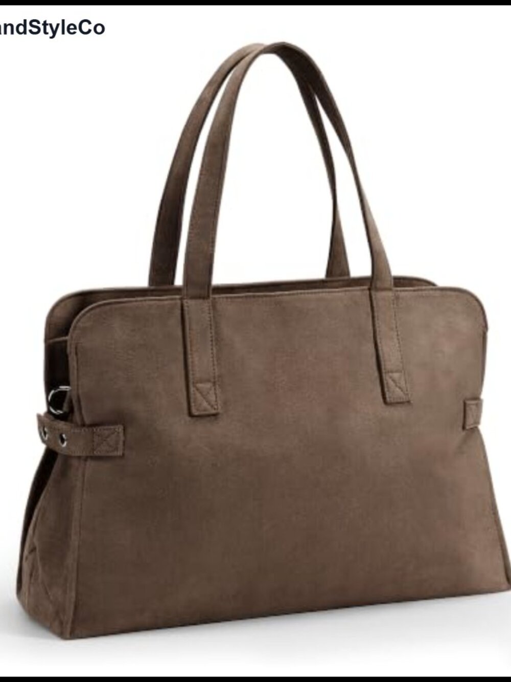 Women's Suede Tote Bag with Zipper Large Handbag Work Travel Purse